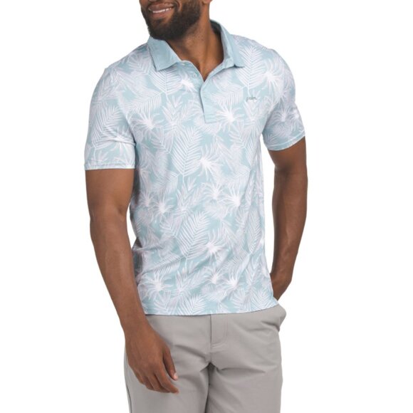 PALM GOLF Seafoam Overlook Printed Polo - Picture 1 of 2